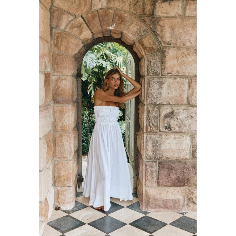 VRG GIRL - ELIANA MAXI DRESS WHITE -SIZE 8 AUSTRALIAN (US size 4) NWT so chic!